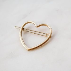 Gold Heart Hair Clip